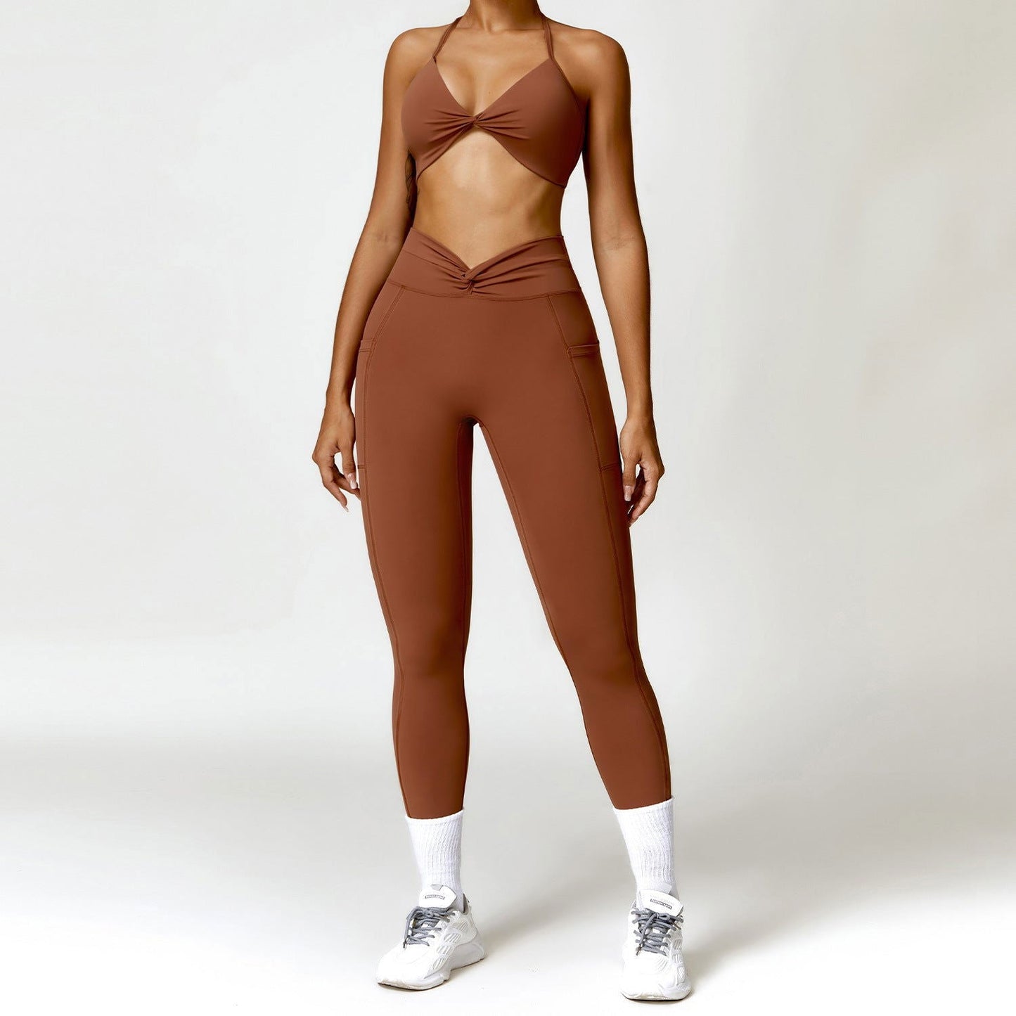 LovelyRLovely LovelyRLovely Women Camisole Yoga Suit Sugar Brown Suit / L LovelyRLovely Women Camisole Yoga Suit