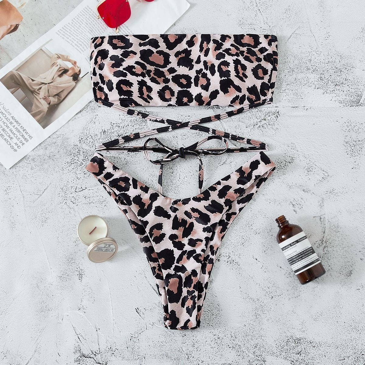 LovelyRLovely LovelyRLovely Women Leopard Print Bikini LovelyRLovely Women Leopard Print Bikini