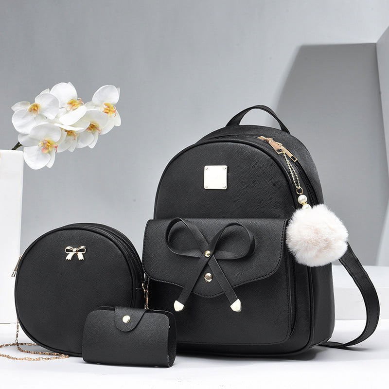 LovelyRLovely LovelyRLovely Women's All-match Casual B Black LovelyRLovely Women's All-match Casual Backpack Set