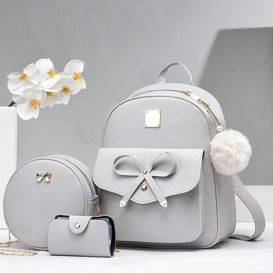 LovelyRLovely LovelyRLovely Women's All-match Casual B Gray LovelyRLovely Women's All-match Casual Backpack Set