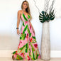 LovelyRLovely LovelyRLovely Women's Bohemian Floral De Green / 2XL LovelyRLovely Women's Bohemian Floral Deep V Halter Dress