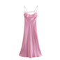 LovelyRLovely LovelyRLovely Women's Camis Satin Long D Pink / XS LovelyRLovely Women's Camis Satin Long Dress