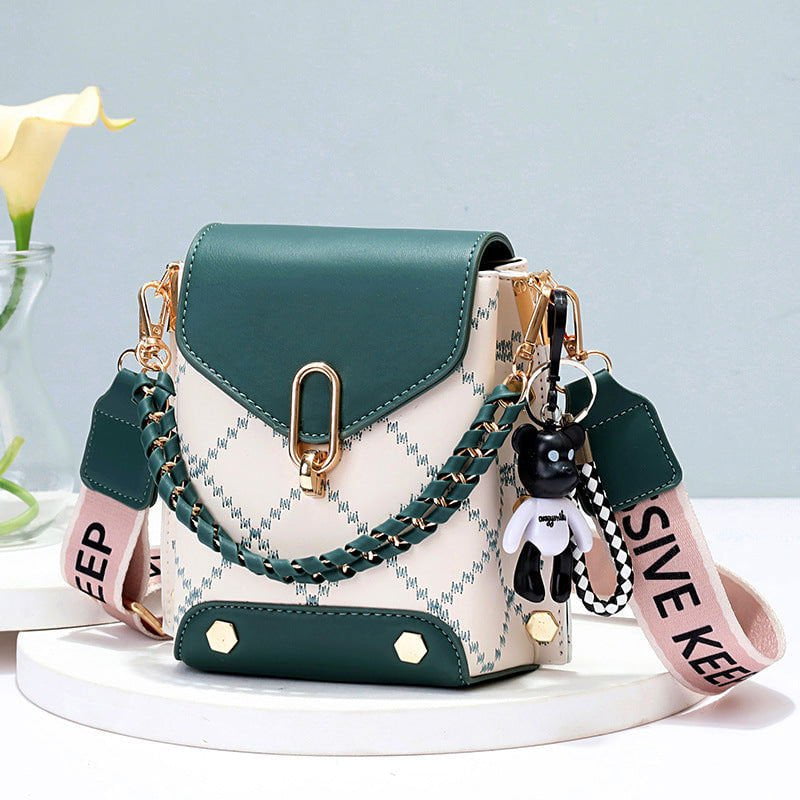 LovelyRLovely LovelyRLovely Women's Chain Bucket Bag Green LovelyRLovely Women's Chain Bucket Bag