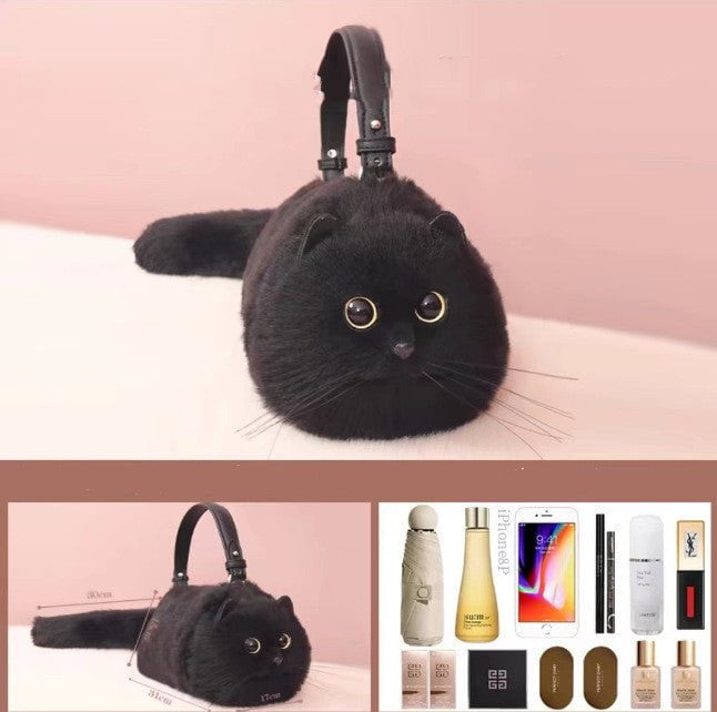 LovelyRLovely LovelyRLovely Women's Cute Handmade Real Large Black Cat LovelyRLovely Women's Cute Handmade Realistic Cat Doll Bag