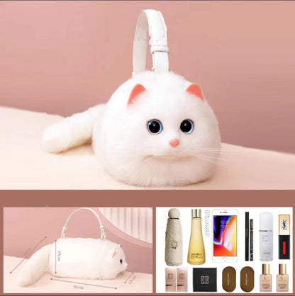 LovelyRLovely LovelyRLovely Women's Cute Handmade Real Large White Cat LovelyRLovely Women's Cute Handmade Realistic Cat Doll Bag