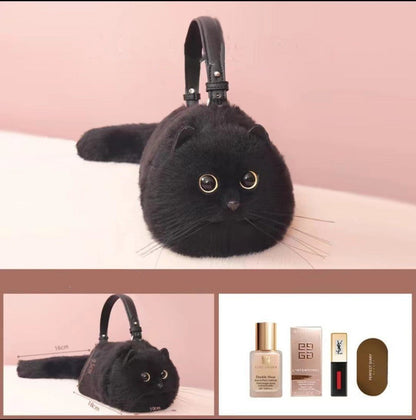 LovelyRLovely LovelyRLovely Women's Cute Handmade Real Small Black Cat LovelyRLovely Women's Cute Handmade Realistic Cat Doll Bag