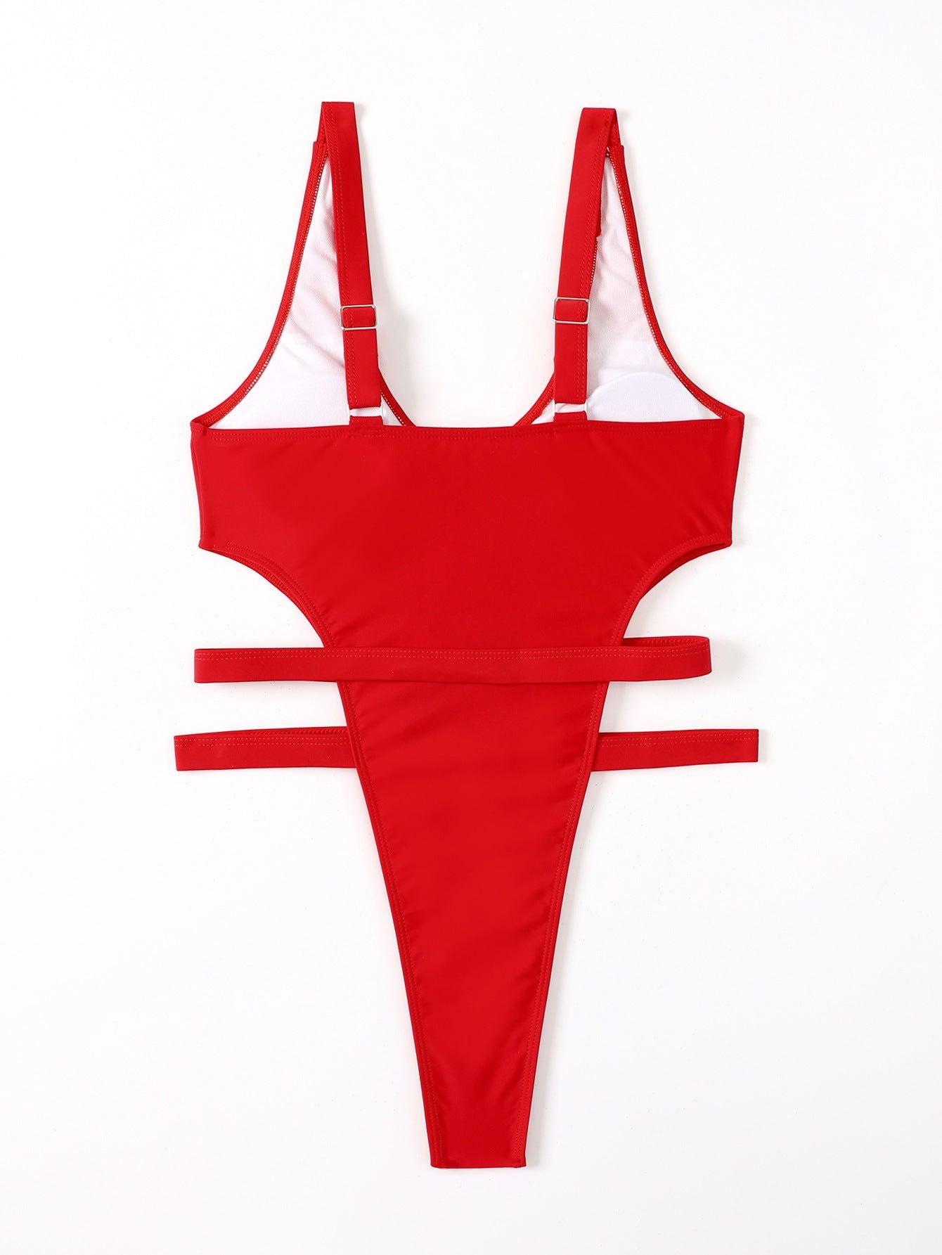 LovelyRLovely LovelyRLovely Women's Cutout Belt Bikini Red / L LovelyRLovely Women's Cutout Belt Bikini