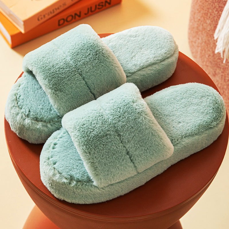 LovelyRLovely LovelyRLovely Women's Flat-bottomed Plus Green / 36or37 LovelyRLovely Women's Flat-bottomed Plush Slides