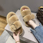 LovelyRLovely LovelyRLovely Women's Furry Slippers Wit Khaki / 35 LovelyRLovely Women's Furry Slippers With Thick Bottom