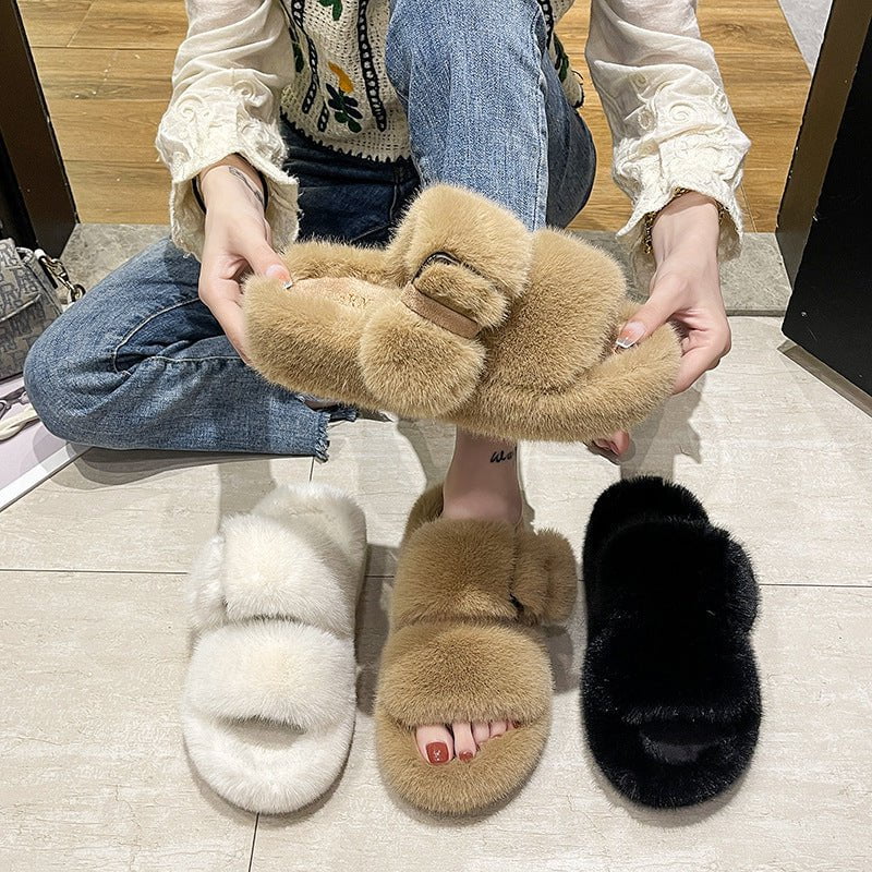 LovelyRLovely LovelyRLovely Women's Furry Slippers Wit LovelyRLovely Women's Furry Slippers With Thick Bottom