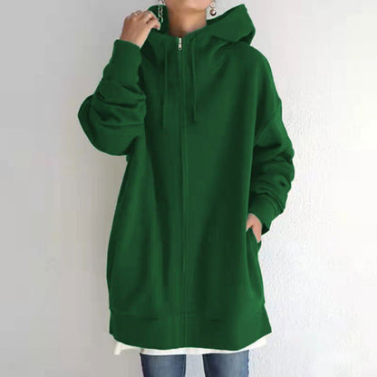 LovelyRLovely LovelyRLovely Women's Fuzzy Full-Zip Hoo Dark green / 3XL LovelyRLovely Women's Fuzzy Full-Zip Hoodie Sweatshirt