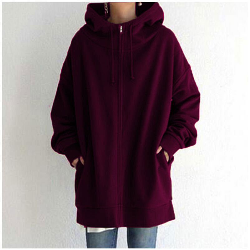 LovelyRLovely LovelyRLovely Women's Fuzzy Full-Zip Hoo Dark purple / 3XL LovelyRLovely Women's Fuzzy Full-Zip Hoodie Sweatshirt