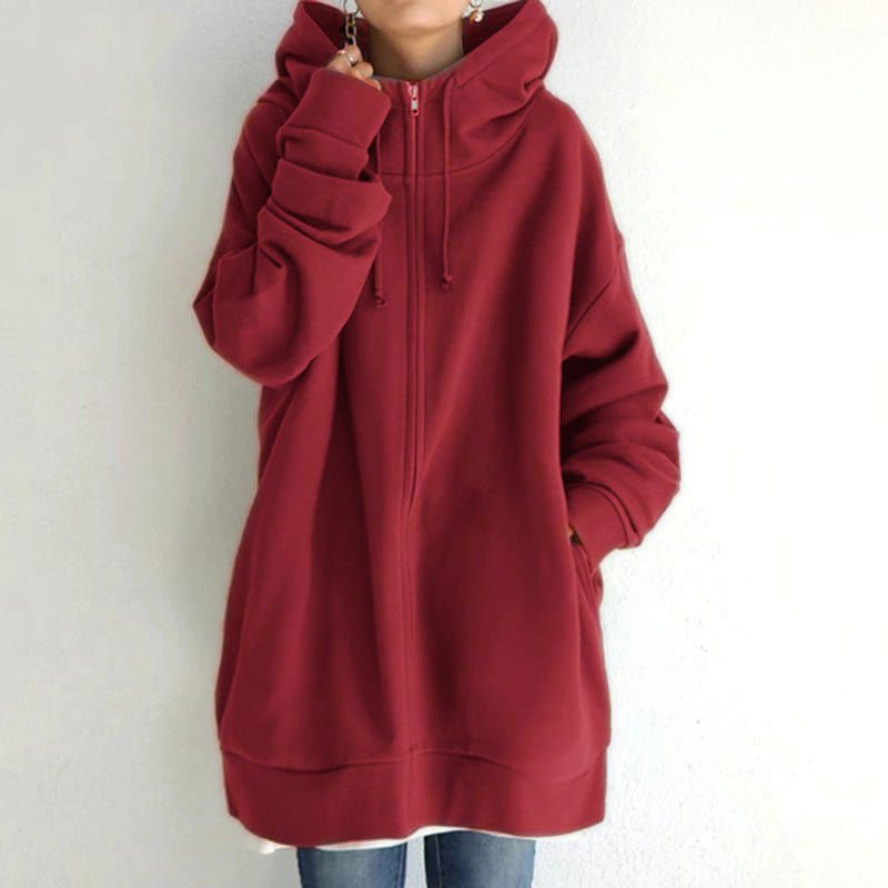 LovelyRLovely LovelyRLovely Women's Fuzzy Full-Zip Hoo Red / 3XL LovelyRLovely Women's Fuzzy Full-Zip Hoodie Sweatshirt