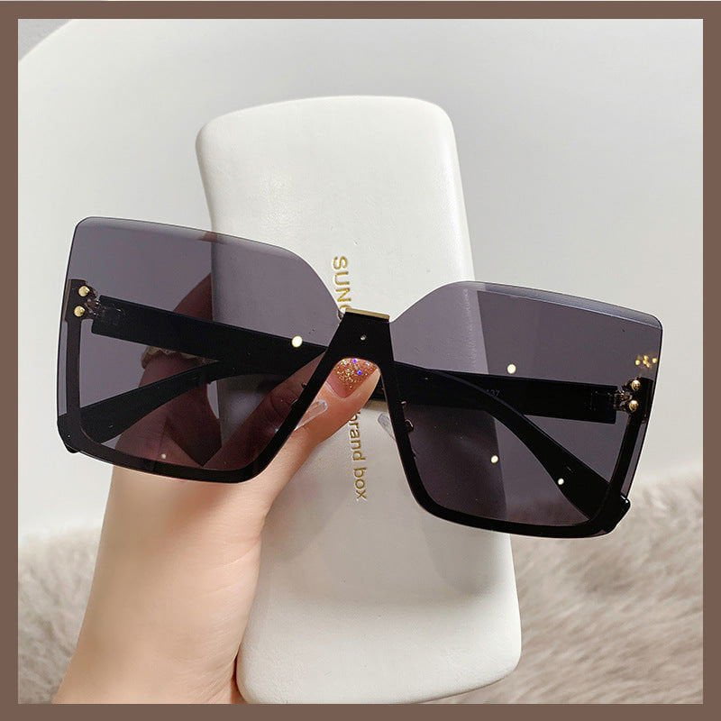 LovelyRLovely LovelyRLovely Women's Half Frame Metal S Black grey LovelyRLovely Women's Half Frame Metal Sunglasses