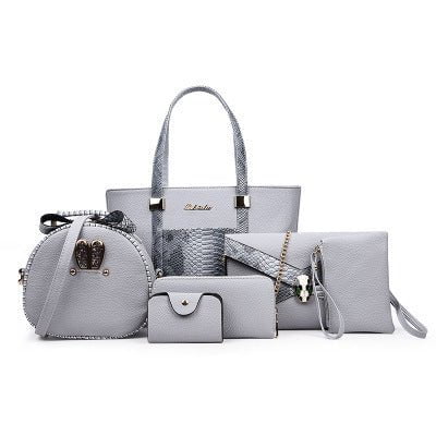 LovelyRLovely LovelyRLovely Women's Handbag + Shoulder Grey LovelyRLovely Women's Handbag + Shoulder Bag Set