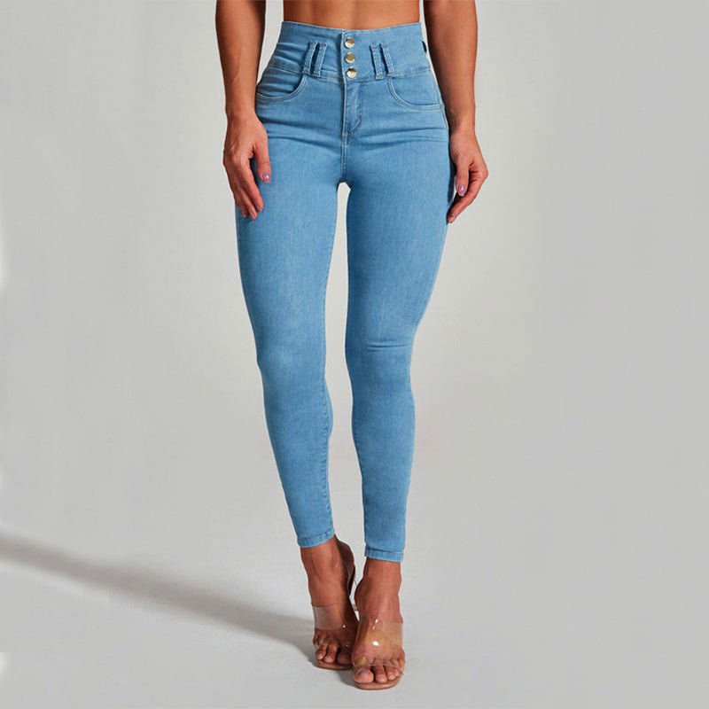 LovelyRLovely LovelyRLovely Women's High Waist Jeans Light Blue / L LovelyRLovely Women's High Waist Jeans