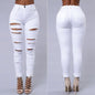 LovelyRLovely LovelyRLovely Women's High Waist Pencil White / 2XL LovelyRLovely Women's High Waist Pencil Ripped Jeans