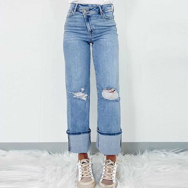 LovelyRLovely LovelyRLovely Women's High Waist Ripped LovelyRLovely Women's  High Waist Ripped Jeans