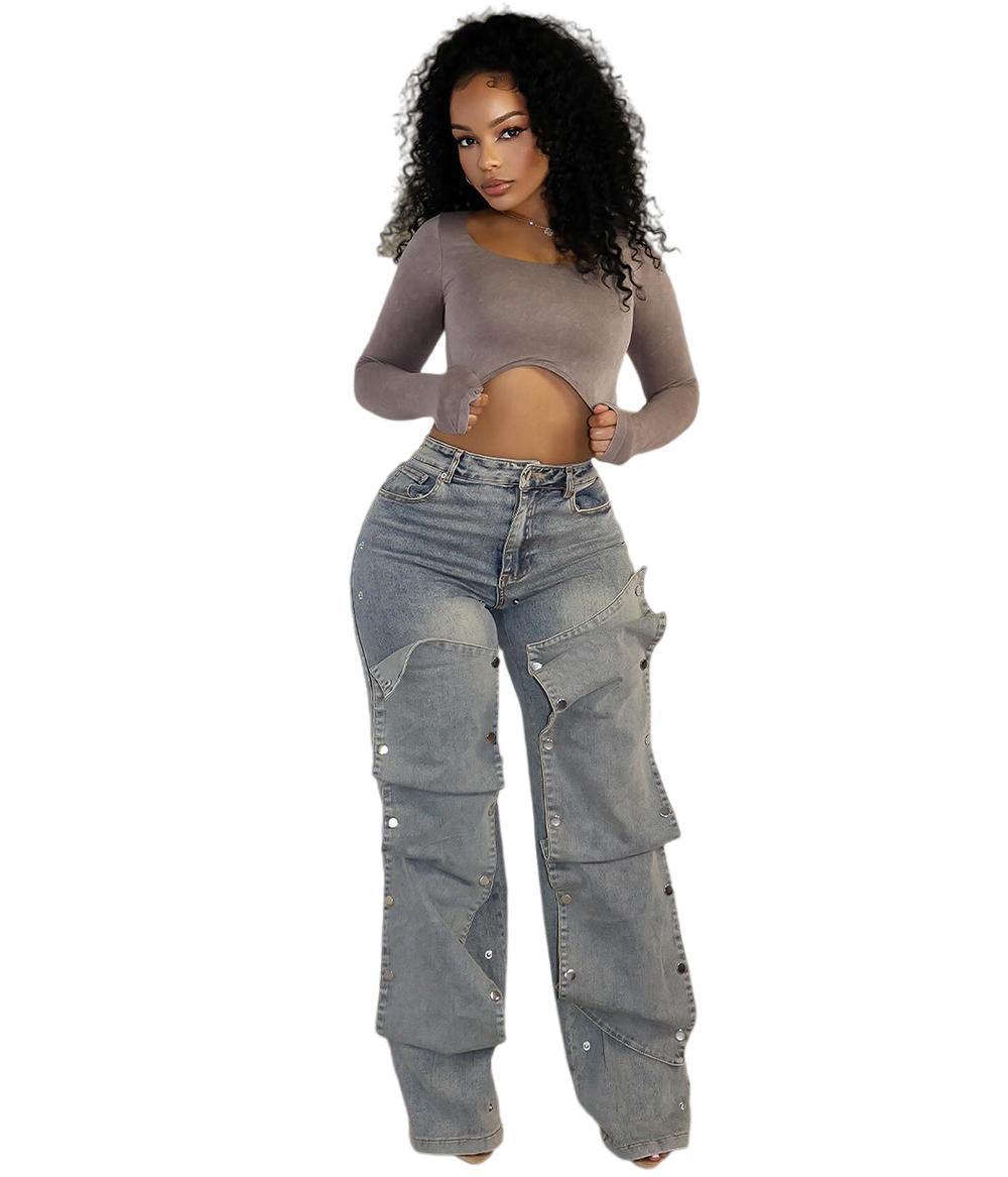 LovelyRLovely LovelyRLovely Women's High Waist Straigh Light Blue / 3XL LovelyRLovely Women's High Waist Straight Jeans