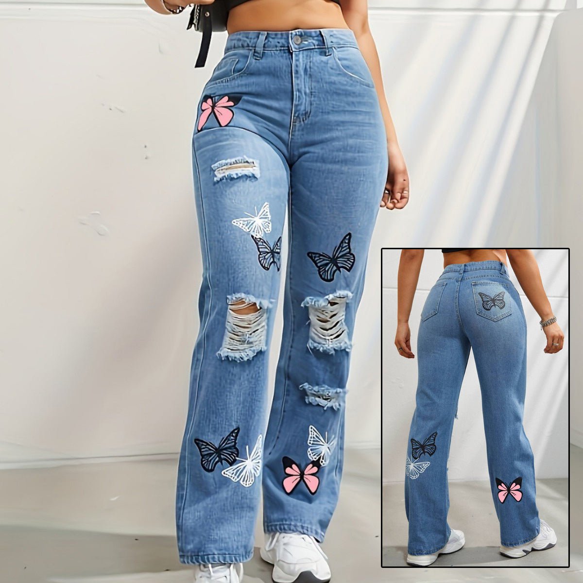 LovelyRLovely LovelyRLovely Women's High Waisted Strai LovelyRLovely Women's High Waisted Straight Leg Jean