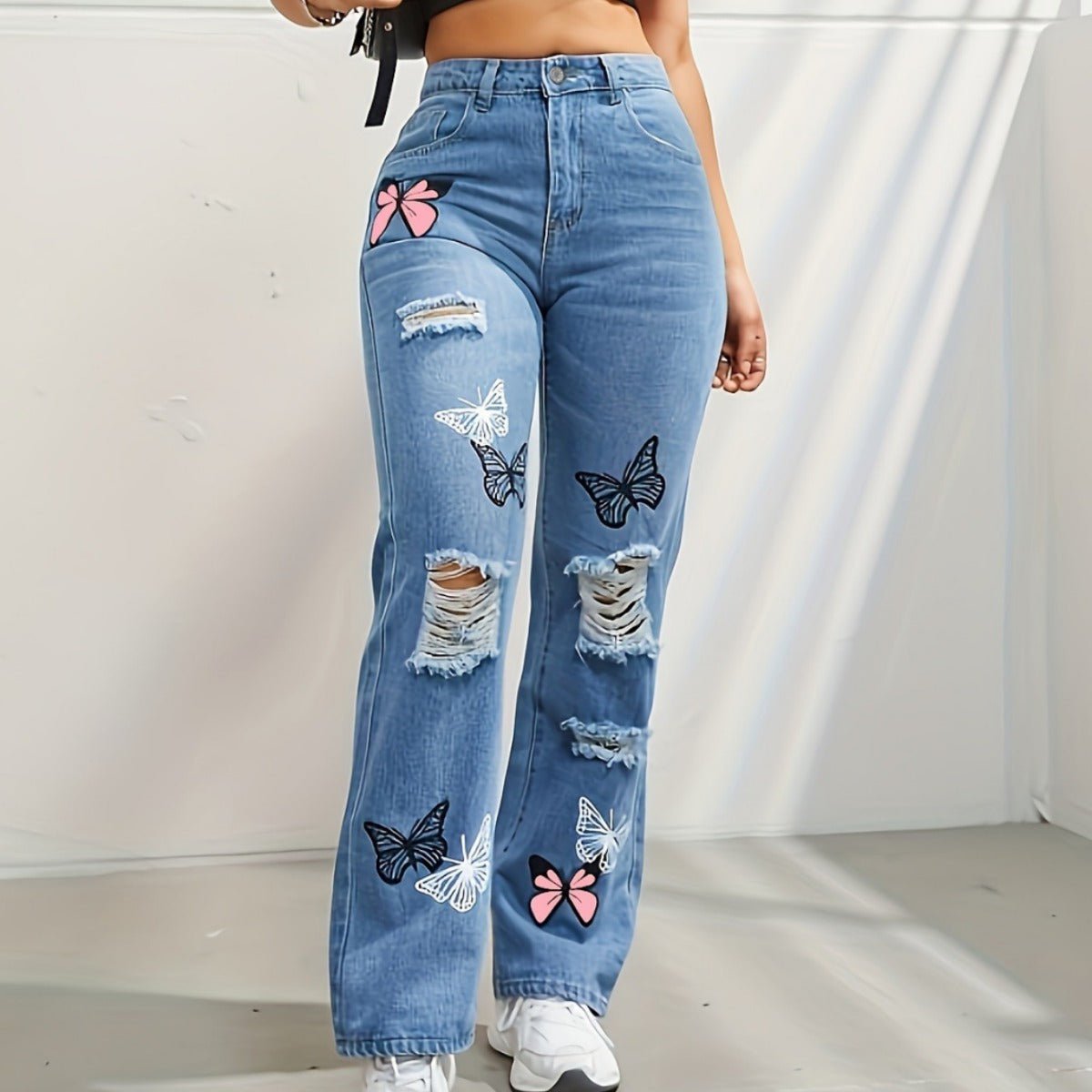 LovelyRLovely LovelyRLovely Women's High Waisted Strai LovelyRLovely Women's High Waisted Straight Leg Jean