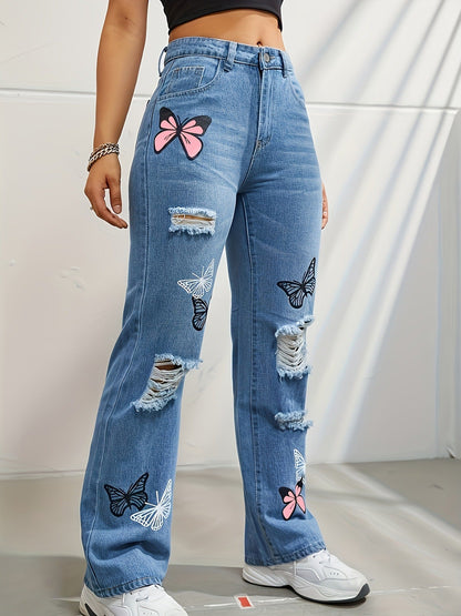 LovelyRLovely LovelyRLovely Women's High Waisted Strai LovelyRLovely Women's High Waisted Straight Leg Jean