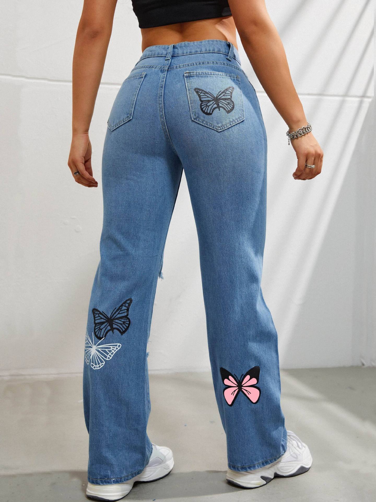 LovelyRLovely LovelyRLovely Women's High Waisted Strai LovelyRLovely Women's High Waisted Straight Leg Jean