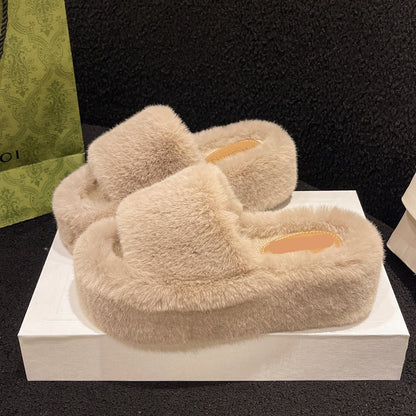 LovelyRLovely LovelyRLovely Women's Home Thick-soled P Milk Tea Color / 35 LovelyRLovely Women's Home Thick-soled Plush Slippers