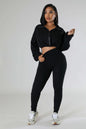 LovelyRLovely LovelyRLovely Women's Hooded Loose Long Black / L LovelyRLovely Women's Hooded Loose Long Sleeves Two-piece Suit