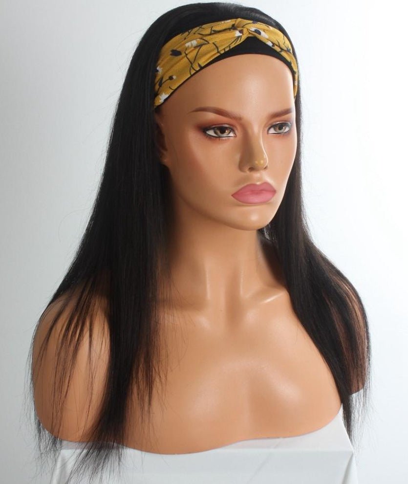 LovelyRLovely LovelyRLovely Women's Human Hair Headban LovelyRLovely Women's Human Hair Headband Straight Wig