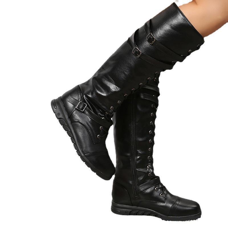 LovelyRLovely LovelyRLovely Women's Lace-up High Tube LovelyRLovely Women's Lace-up High Tube Knight Boots