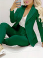 LovelyRLovely LovelyRLovely Women's Long Sleeve Jacket Dark Green / 2XL LovelyRLovely Women's Long Sleeve Jacket And Trouser Suit