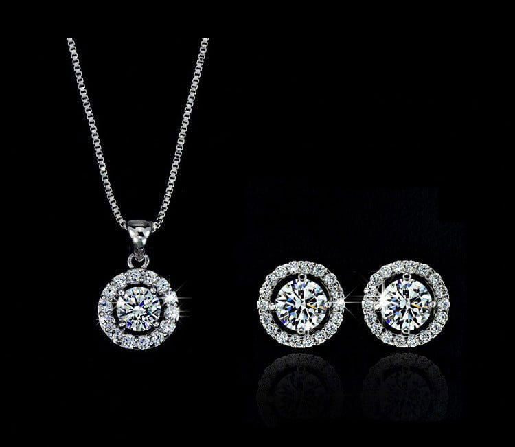 LovelyRLovely LovelyRLovely Women's Luxury Jewellery S Silver / Set of 2 LovelyRLovely Women's Luxury Jewellery Set