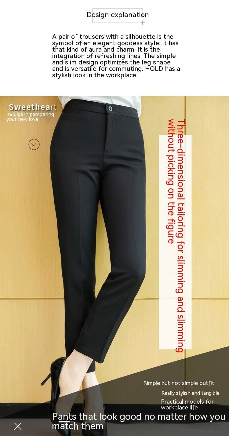 LovelyRLovely LovelyRLovely Women's Mid-waist Black Tr LovelyRLovely Women's Mid-waist Black Trousers