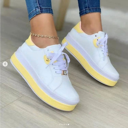 LovelyRLovely LovelyRLovely Women's Platform Casual Sn Yellow / Size36 LovelyRLovely Women's Platform Casual Sneakers