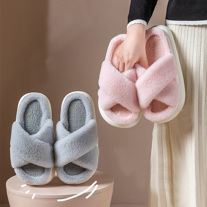 LovelyRLovely LovelyRLovely Women's Platform Fuzzy Sli LovelyRLovely Women's Platform Fuzzy Slippers