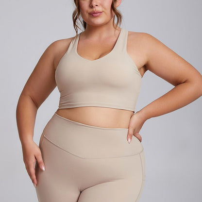 LovelyRLovely LovelyRLovely Women's Plus Size Leggings Milk Tea Bra / 2XL LovelyRLovely Women's Plus Size Leggings Stretch Suit