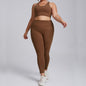 LovelyRLovely LovelyRLovely Women's Plus Size Leggings Mocha Coffee Bra Trousers / 2XL LovelyRLovely Women's Plus Size Leggings Stretch Suit