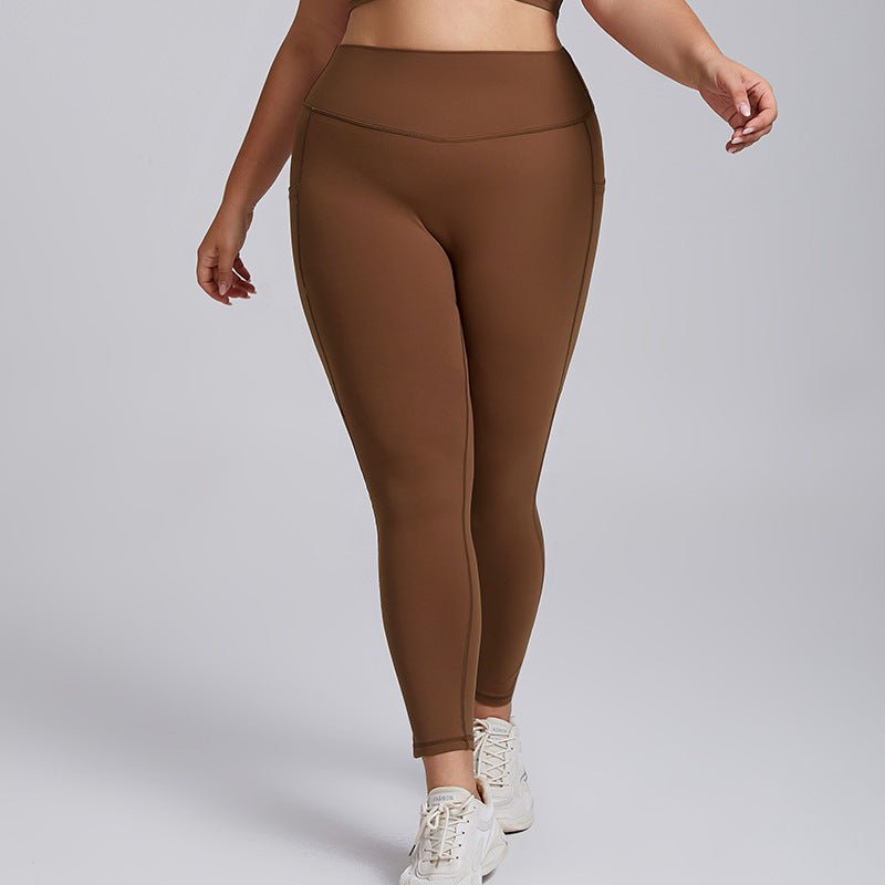 LovelyRLovely LovelyRLovely Women's Plus Size Leggings Mocha Coffee Trousers / 2XL LovelyRLovely Women's Plus Size Leggings Stretch Suit