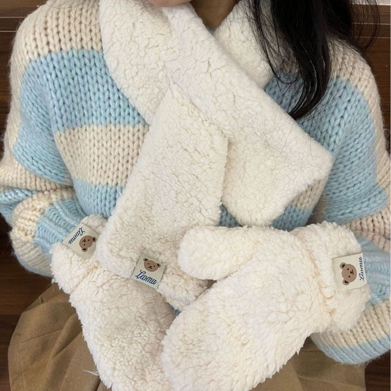 LovelyRLovely LovelyRLovely Women's Plush Gloves And S LovelyRLovely Women's Plush Gloves And Scarf