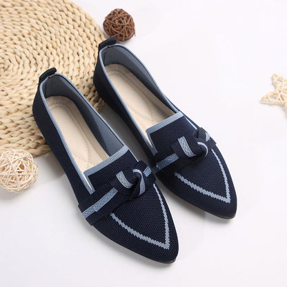 LovelyRLovely LovelyRLovely Women's Pointed Flat Pump Navy Blue / 36 LovelyRLovely Women's Pointed Flat Pumps