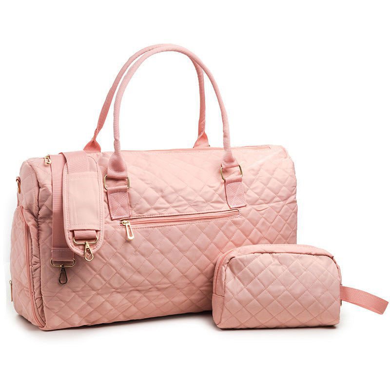 LovelyRLovely LovelyRLovely Women's Quilted Travel Bag Pink LovelyRLovely Women's Quilted Travel Baggage