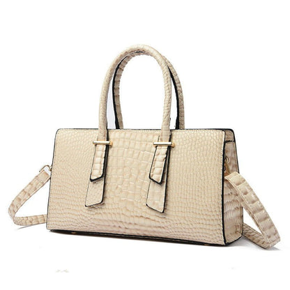 LovelyRLovely LovelyRLovely Women's Retro Crocodile Pa Beige LovelyRLovely Women's Retro Crocodile Pattern Bag