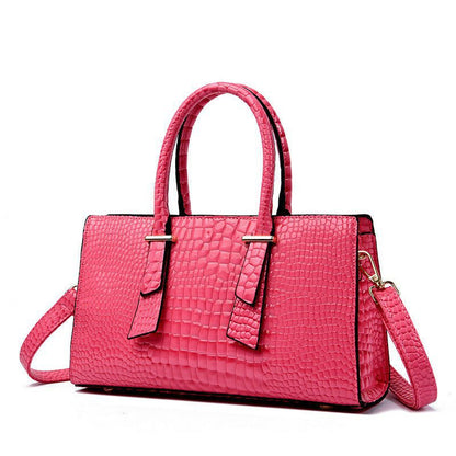 LovelyRLovely LovelyRLovely Women's Retro Crocodile Pa Rose Red LovelyRLovely Women's Retro Crocodile Pattern Bag