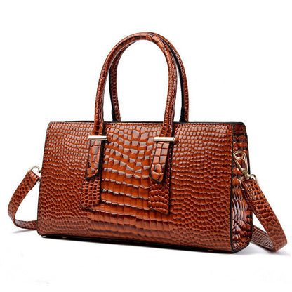 LovelyRLovely LovelyRLovely Women's Retro Crocodile Pa Yellowish Brown LovelyRLovely Women's Retro Crocodile Pattern Bag