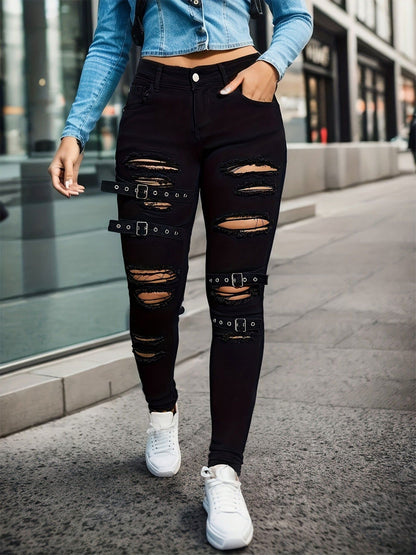 LovelyRLovely LovelyRLovely Women's Ripped Denim Trous LovelyRLovely Women's Ripped Denim Trousers