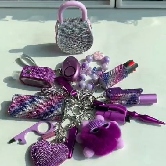 LovelyRLovely LovelyRLovely Women's Safety Key Chain S Key Chain LovelyRLovely Purple Women's Safety Keychain Set