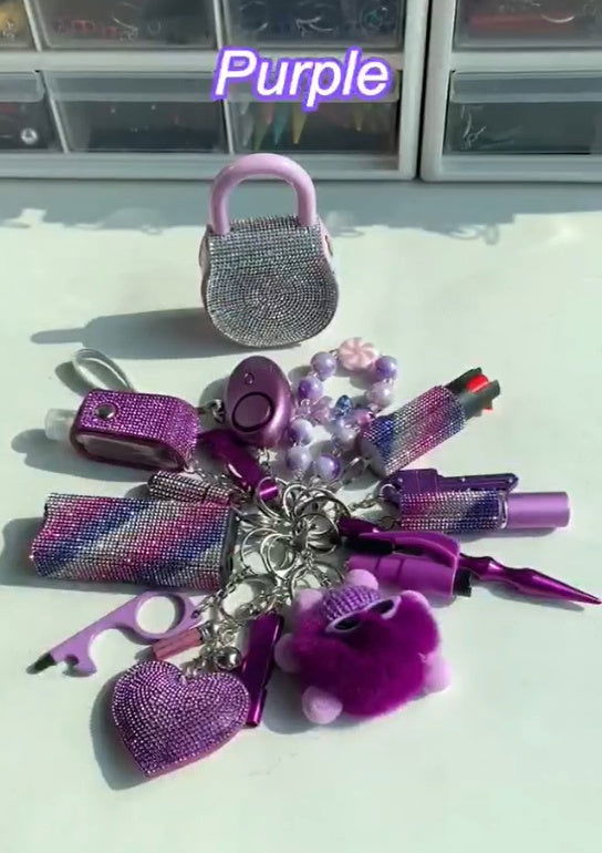 LovelyRLovely LovelyRLovely Women's Safety Key Chain S Key Chain LovelyRLovely Purple Women's Safety Keychain Set