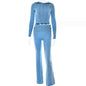 LovelyRLovely LovelyRLovely Women's Sexy Long Sleeve S Blue suit / L LovelyRLovely Women's Sexy Long Sleeve Sweater And High Waist Pants Set