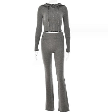 LovelyRLovely LovelyRLovely Women's Sexy Long Sleeve S Grey suit / L LovelyRLovely Women's Sexy Long Sleeve Sweater And High Waist Pants Set